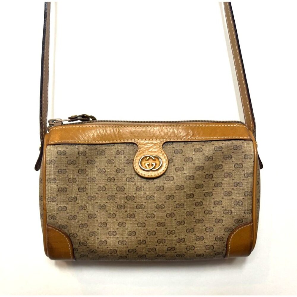 Vintage Gucci GG Canvas & Leather Shoulder Bag Adjustable Strap - Picture 3 of 15